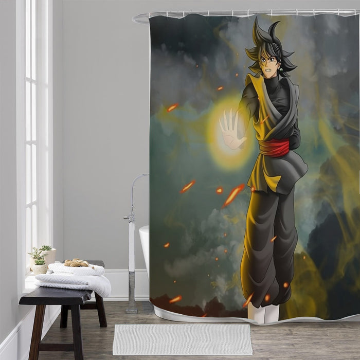 DBZ Goku Black Zamasu Potara Fusion Realistic Drawing Style Cool Shower Curtain