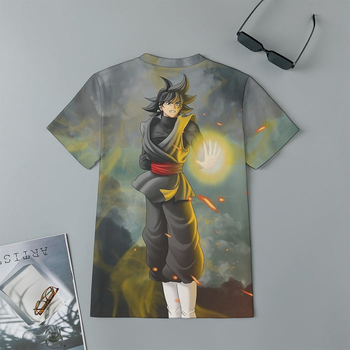 DBZ Goku Black Zamasu Potara Fusion Realistic Drawing Style Cool Kids T-Shirt