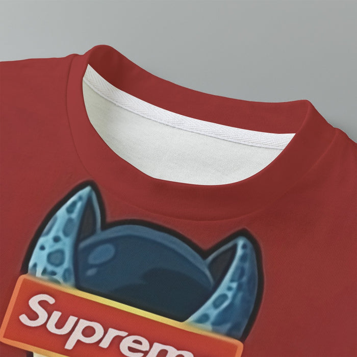 Supreme Villain Perfect Cell Red Simple Streetwear Kids T-Shirt