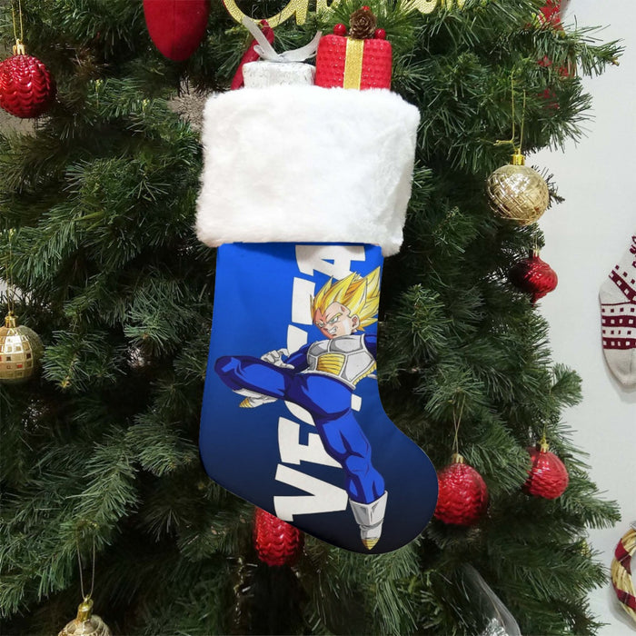 Vegeta With Background Word Dragon Ball Christmas Socks