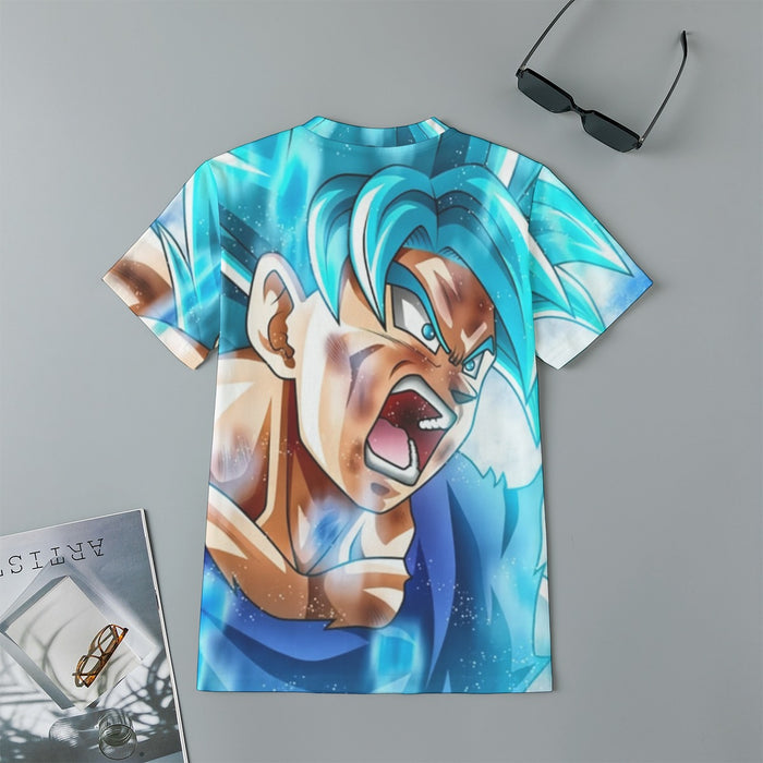 Dragon Ball Goku Blue Kaioken Ultra Instinct Epic 3D Kids T-Shirt