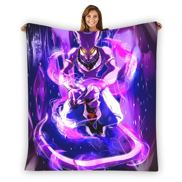 DBZ Mighty Destruction God Beerus Egyptian Cat Sport Design Blanket