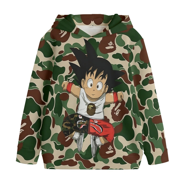 Dragon Ball Jumping Kid Goku Camouflage Kids' Hoodie