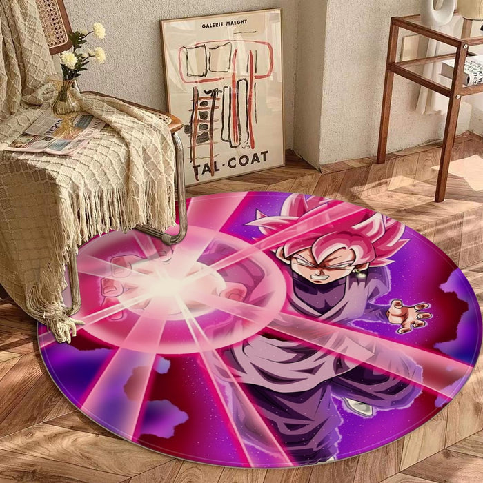 Goku Black Zamasu Super Saiyan Rose Powerful Aura Skills Dope Round Mat