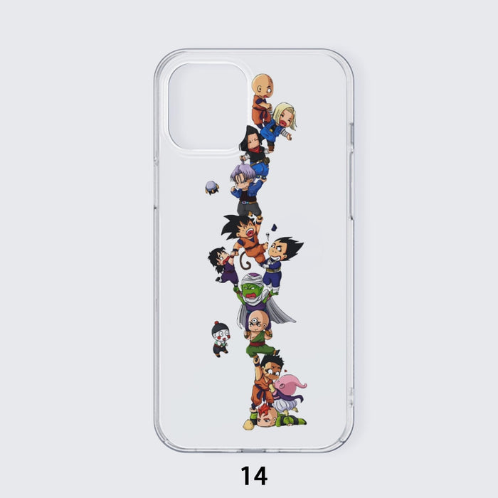 Dragon Ball Z Cute Adorable Chibi DBZ Characters White Iphone 14 Case