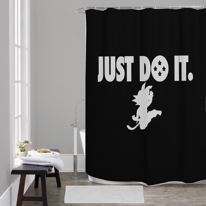 Just Do It Slogan Dragon Ball Kid Goku Dope Black Shower Curtain