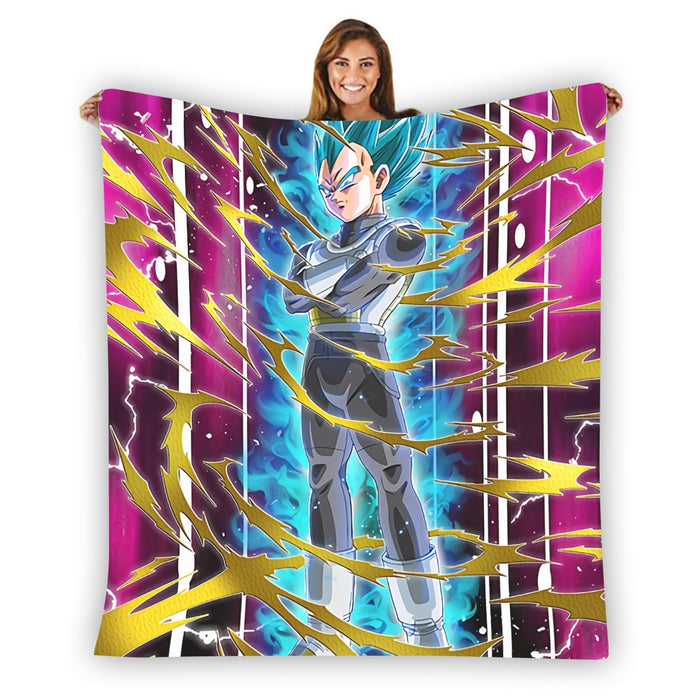 Dragon Ball Vegeta Super Saiyan God Blue SSGSS Aura Power Dope Design Blanket