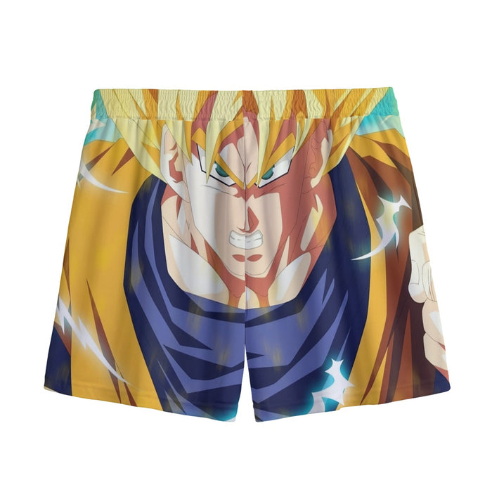 Dragon Ball Goku Super Saiyan Hero Thunder Design Street Style Mesh Shorts