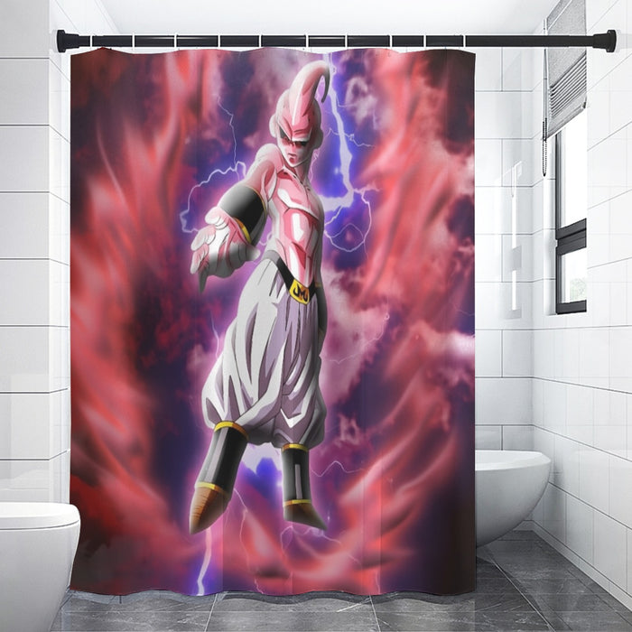 Majin Ultimate Mighty Kid Buu Tie Dye Lightning Amazing 3D Shower Curtain