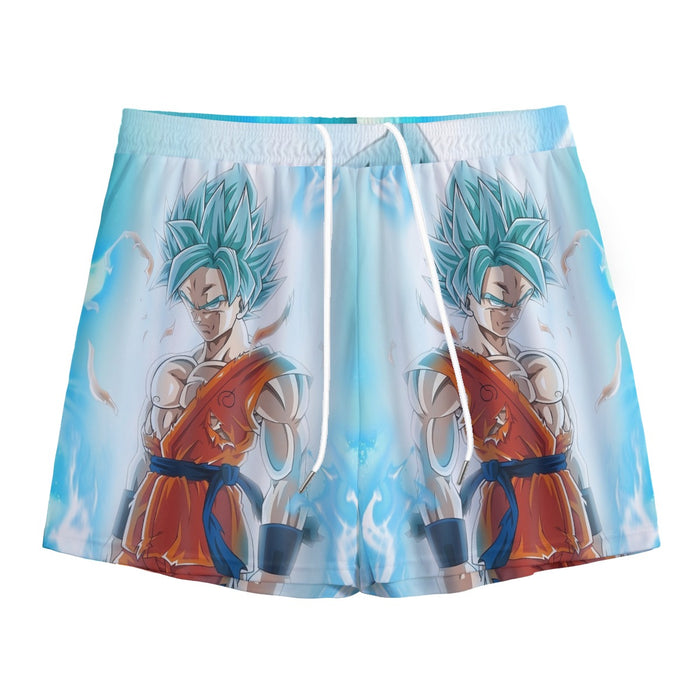 Dragon Ball Serious Super Saiyan Goku 2 Blue Epic Aura Mesh Shorts