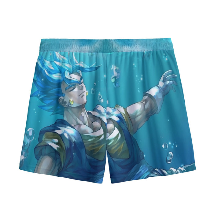 DBZ Relax Gogeta Ocean Blue Saiyan SSGSS Dope Design Mesh Shorts