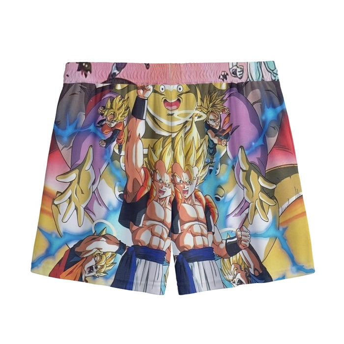 DBZ Goku Vegeta Fusion Saiyan Gogeta Colorful Design Streetwear Mesh Shorts