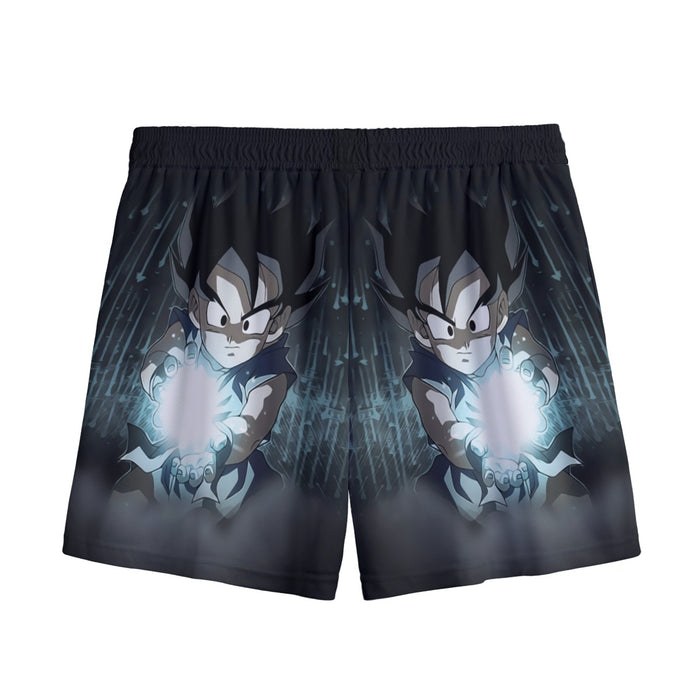 Dragon Ball Goku Kid Practice Kamehameha Cute Round Neck Design Mesh Shorts