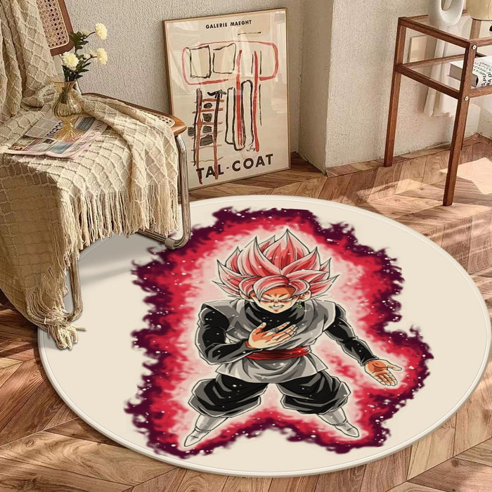 Dragon Ball Super Black Goku Rose 2 Super Saiyan Grin Round Mat