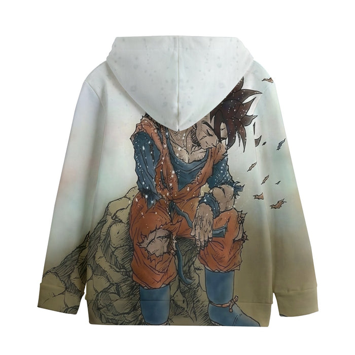 Dragon Ball Gohan Exhausted Sad Simple Design Vintage Streetwear Kids' Hoodie