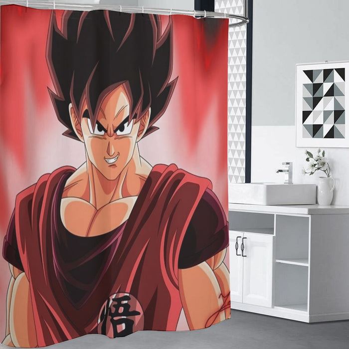 Dragon Ball Super Saiyan Goku Kaioken Epic Red Casual Shower Curtain