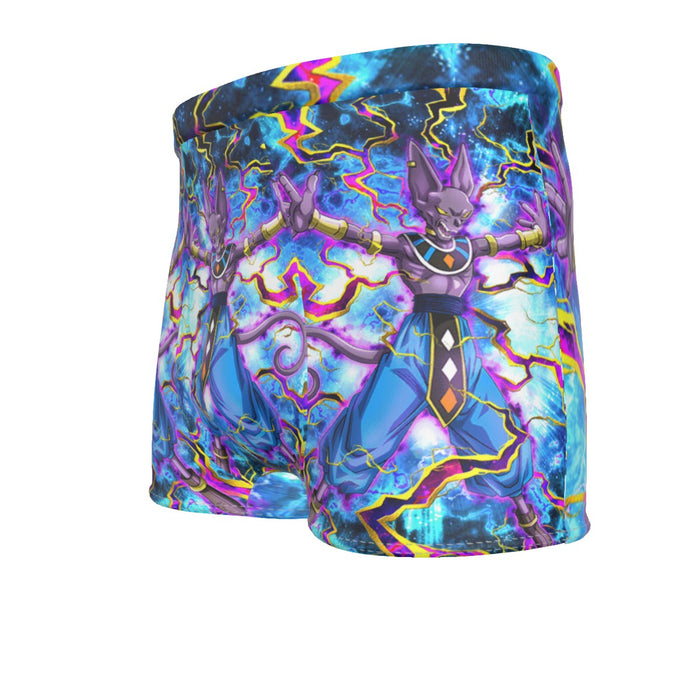 Dragon Ball Super Beerus Destruction God Egyptian Cat Vibrant Design Men's Boxer Briefs