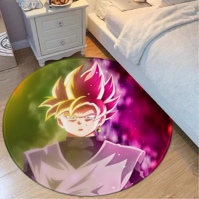 Dragon Ball Super Saiyan Black Goku Rose 2 Epic Style Round Mat