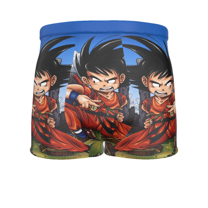 Dragon Ball Anime Angry Kid Goku Sky Clouds Blue 3D Men's Boxer Briefs