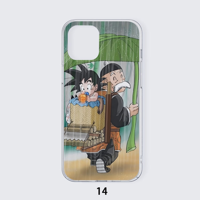DBZ Kid Goku Super Saiyan Grandpa Gohan Cover Rain Cute Design Iphone 14 Case