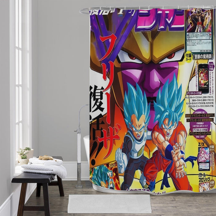 Golden Frieza Super Saiyan God Goku Vegeta Blue Hair 3D Shower Curtain