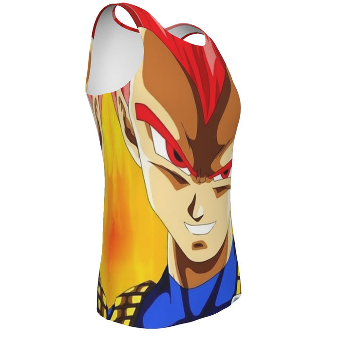 Dragon Ball Vegeta Super Saiyan Red God Vibrant Print Tank Top