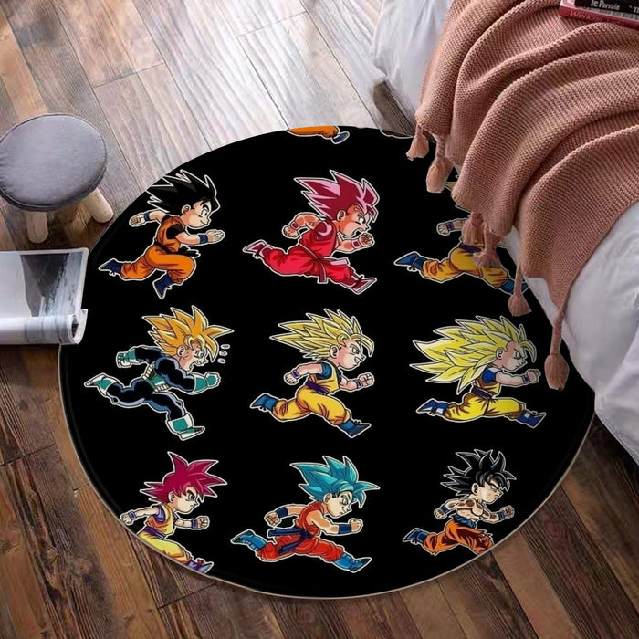 Dragon Ball Anime Son Goku All Form Transformation Round Mat