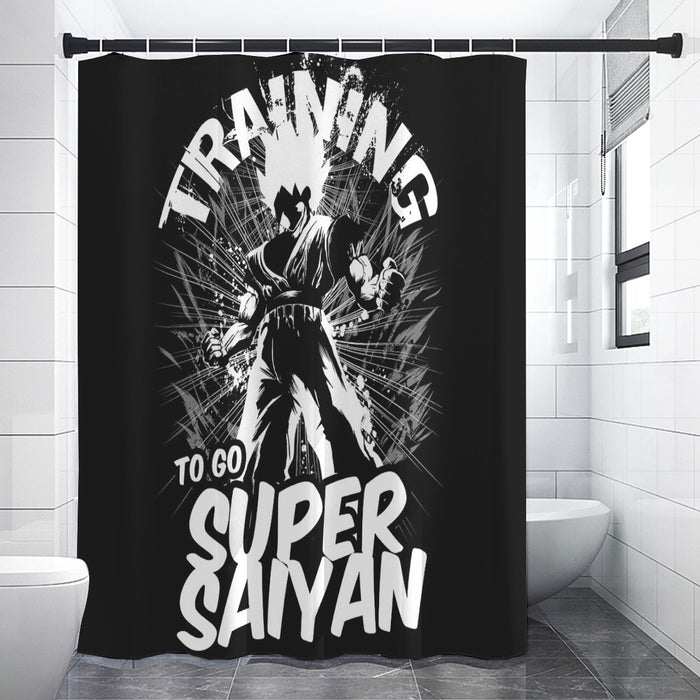 Dragon Ball Z Goku Training To Go Super Saiyan Epic Shower Curtain