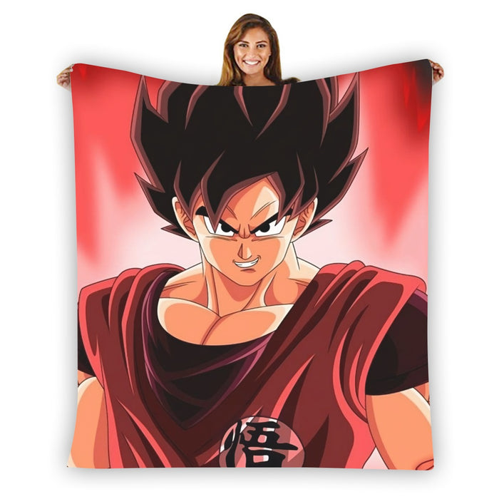 Dragon Ball Super Saiyan Goku Kaioken Epic Red Casual Blanket