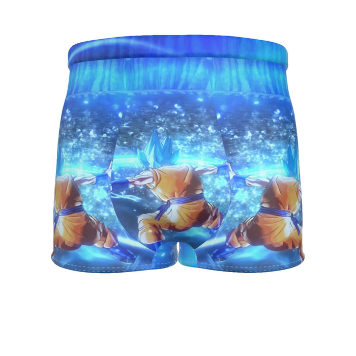 DBZ Goku SSGSS Saiyan God Blue Aura Blasting Streetwear Men's Boxer Briefs