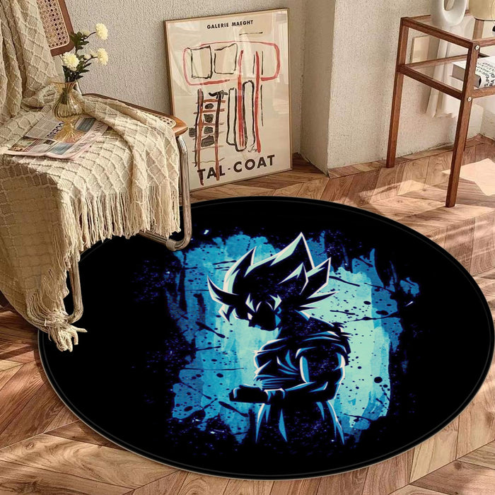 Awesome Goku Blue Design Dragon Ball Z Round Mat