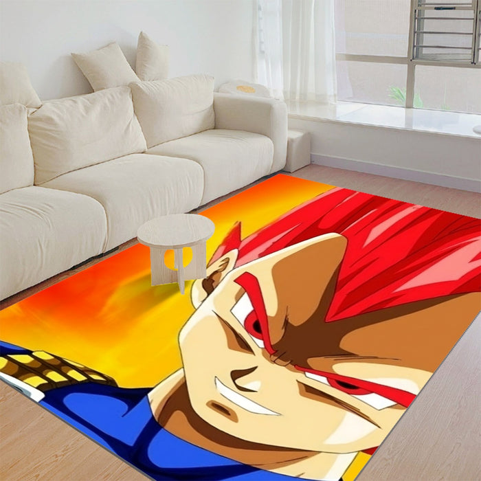 Dragon Ball Vegeta Super Saiyan Red God Vibrant Print Rug