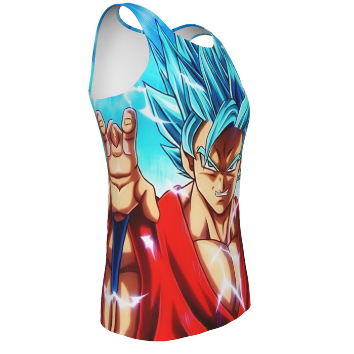 Dragon Ball Super Shirt  Goku Blue Lightning SSGSS Design Tank Top