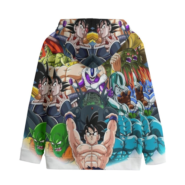 DBZ Goku Spirit Bomb Destroy Villains Cooler Broly Namek Vibrant Kids' Hoodie