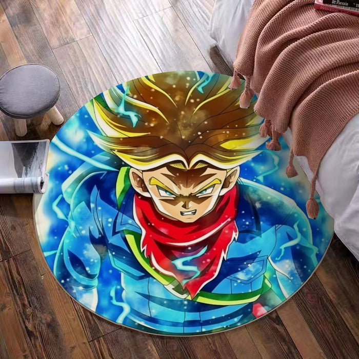 DBZ Rage Super Saiyan Trunks Portrait Unique Style Round Mat