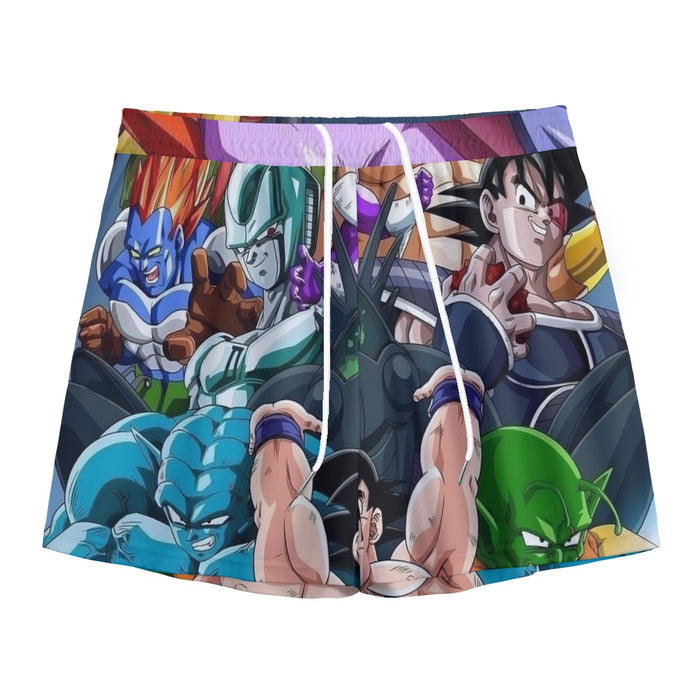 DBZ Goku Spirit Bomb Destroy Villains Cooler Broly Namek Vibrant Mesh Shorts