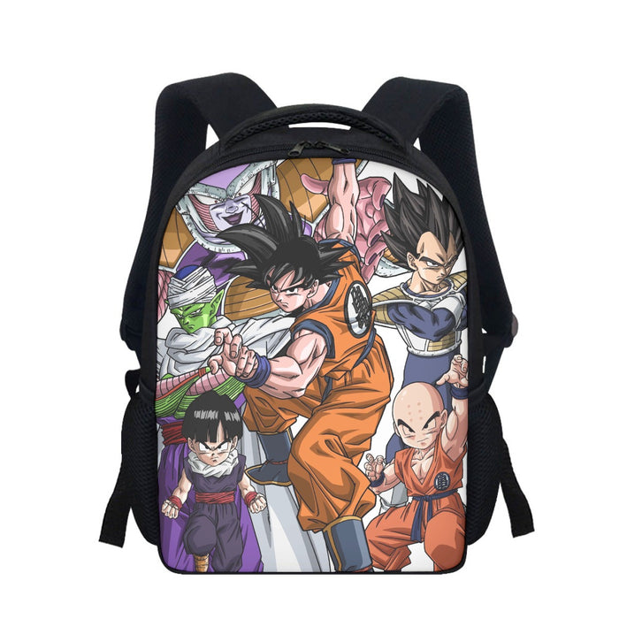DBZ Goku Fighting Stance Gohan Piccolo Krillin Vegeta Frieza Color Backpack