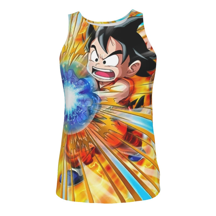 Dragon Ball Energy Kid Goku Blue Kamehameha Tank Top