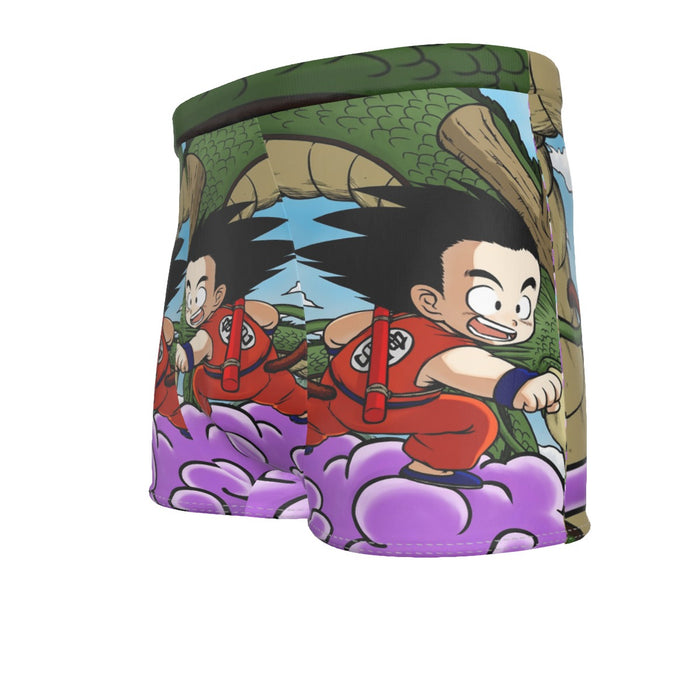 Dragon Ball  Kid Goku Flying With Shenron Men's Boxer Briefs