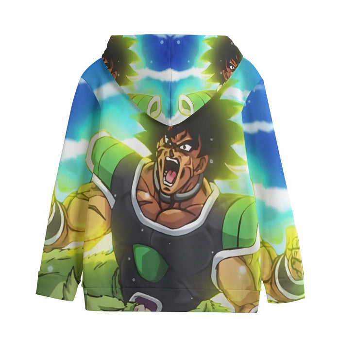 Dragon Ball Z Broly Wearing His Control Mechanism Kids' Hoodie