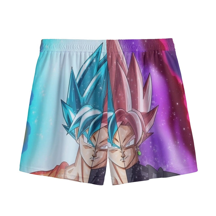 DBZ Goku SSGSS Black Rose Super Saiyan Portraits Dope Mesh Shorts