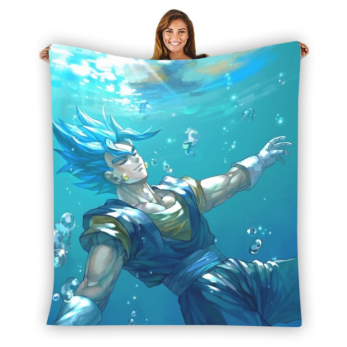 DBZ Relax Gogeta Ocean Blue Saiyan SSGSS Dope Design Blanket