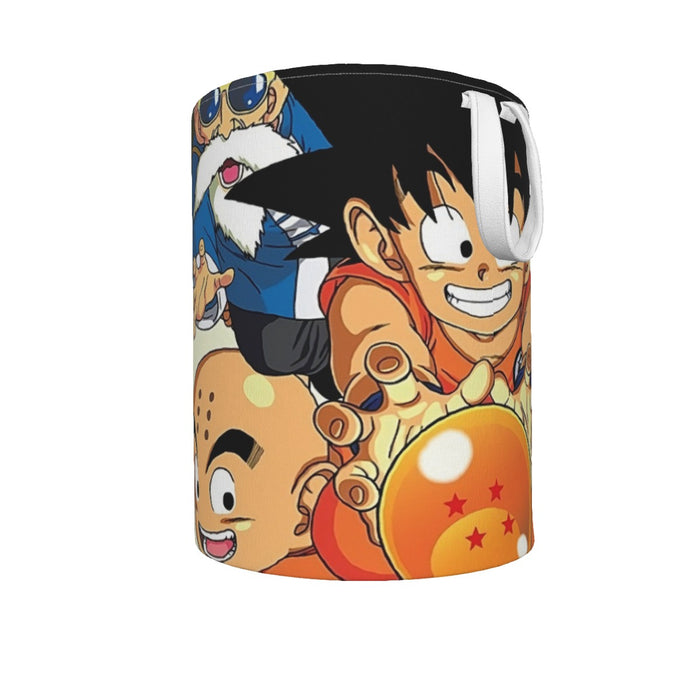 DBZ Kid Goku Master Roshi Bulma Krillin Chasing Dragon Ball Funny Laundry Basket