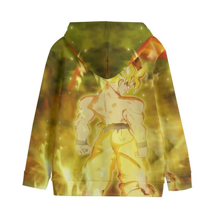 Dragon Ball Goku Super Saiyan Battle Posture Aura Style Kids' Hoodie