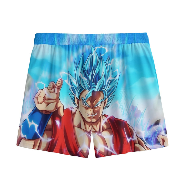 Dragon Ball Super Goku Blue Lightning SSGSS Design Mesh Shorts