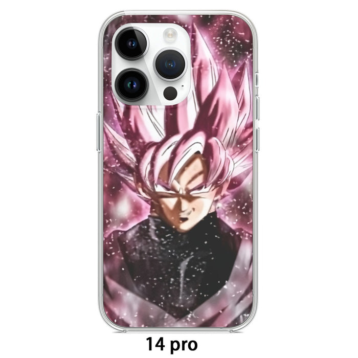 Dragon Ball Z Super Saiyan Goku Black Rose Pink Iphone 14 Case