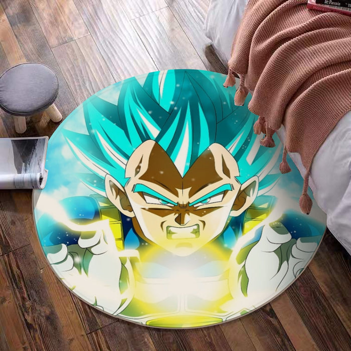 Dragon Ball Blue Vegeta Super Saiyan God Kamehameha Round Mat