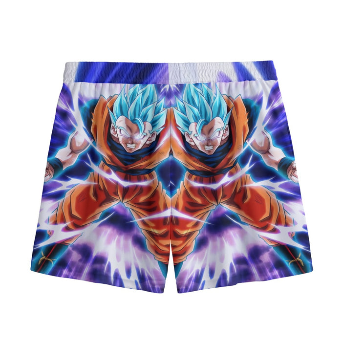Dragon Ball Goku Blue Super Saiyan Epic Rage Casual Mesh Shorts
