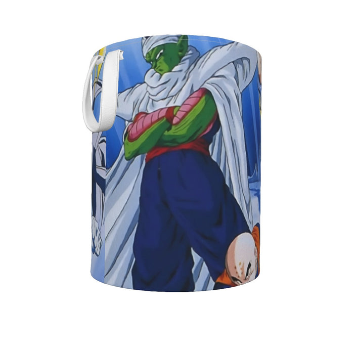 DBZ Goku Saiyan Spirit Bomb Vegeta Piccolo Gohan Trunks Vibrant Design Laundry Basket