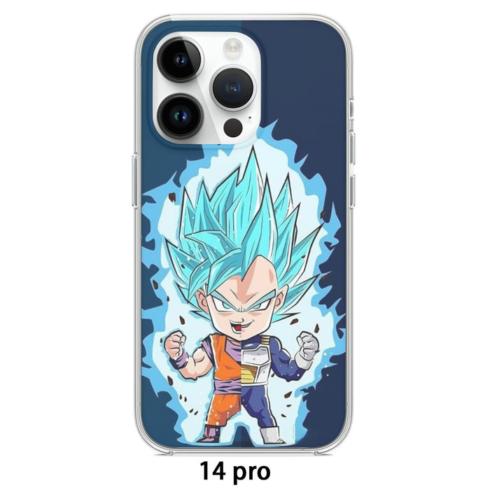 DBZ Goku Vegeta SSGSS God Blue Super Saiyan Chibi Sketch Iphone 14 Case